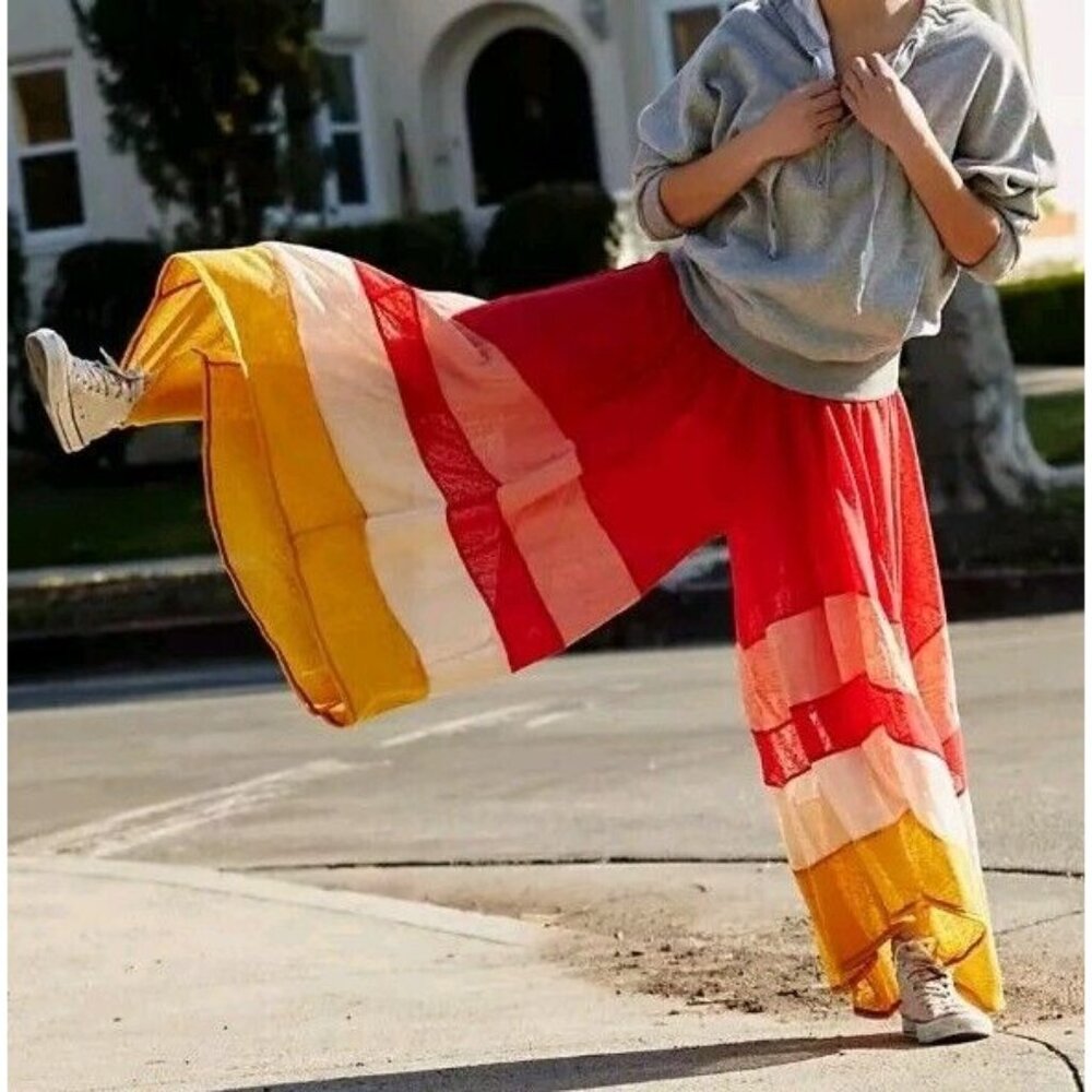 Free People Movement Women's Warrior Wide-Leg Pants Bright Color Way Size XS